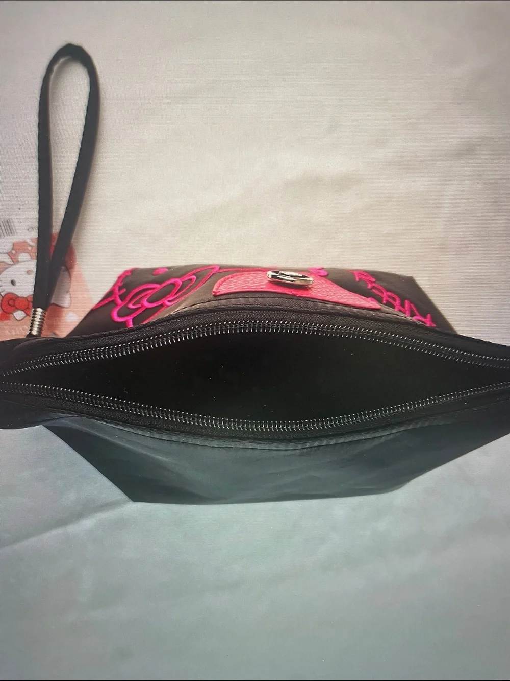 Hello Kitty Black and Hot Pink makeup bag